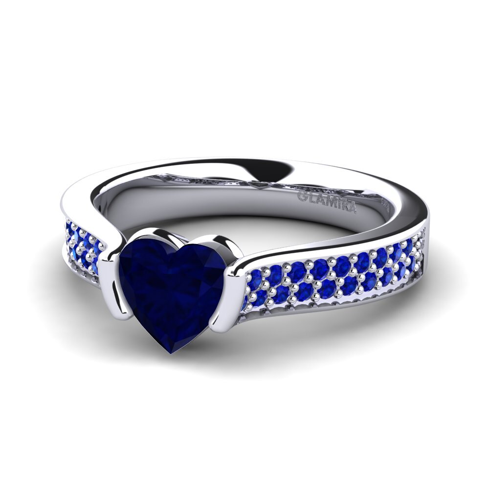 9ct White Gold Sapphire Engagement Ring Cosenza