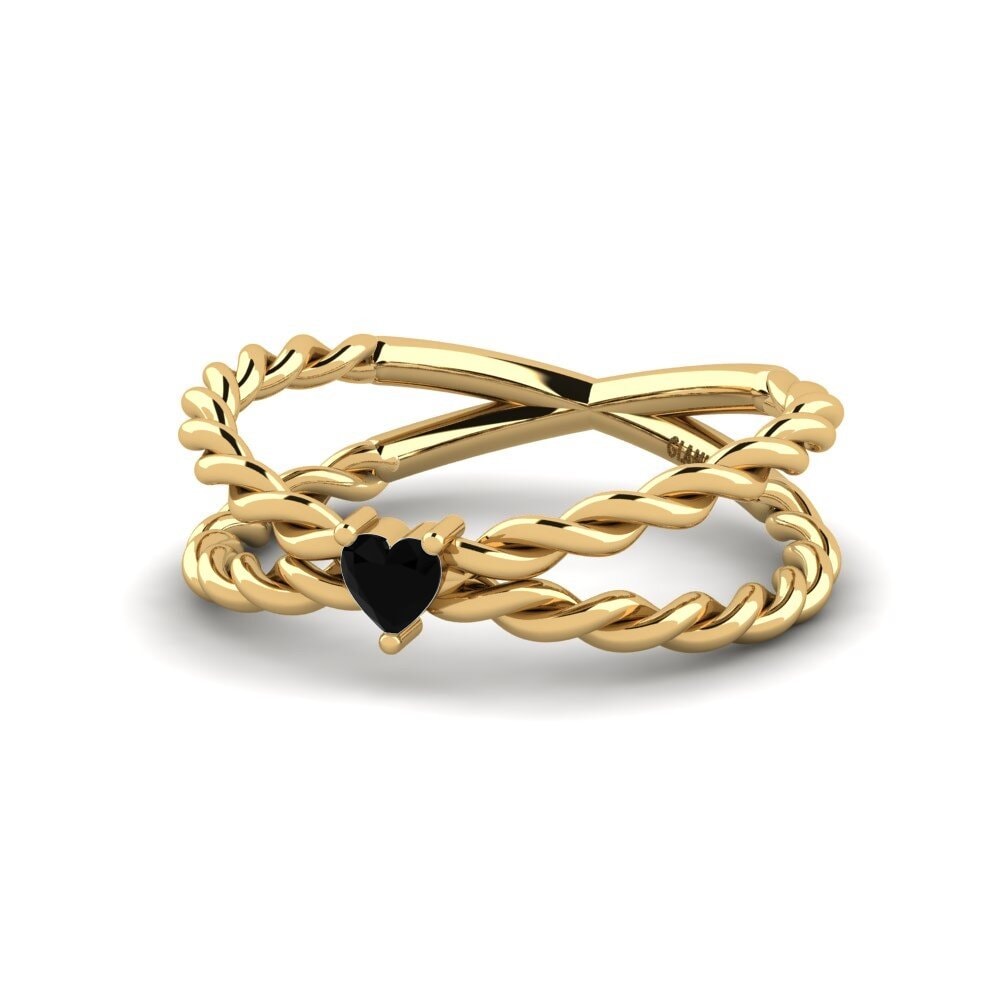 14ct Yellow Gold Black Onyx Ring Cosete