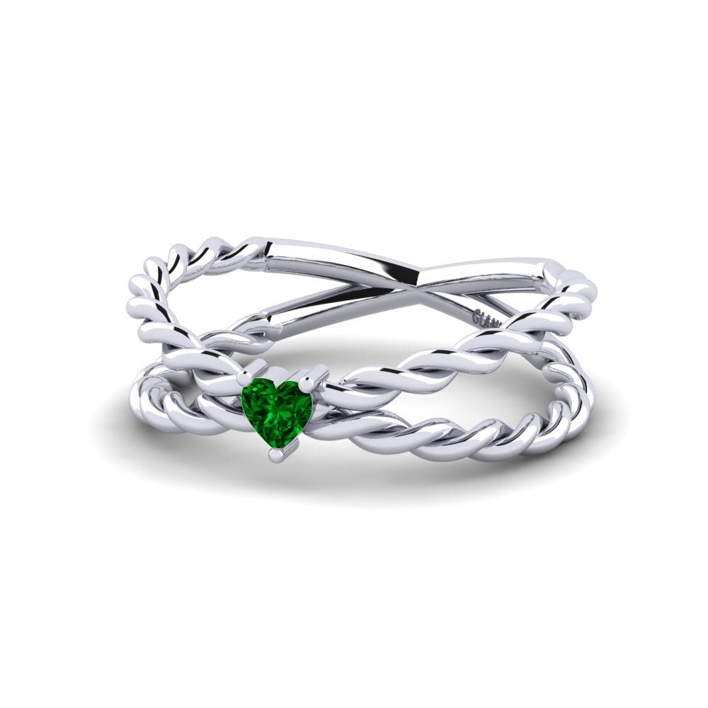 Heart Green Zirconia Ring Cosete