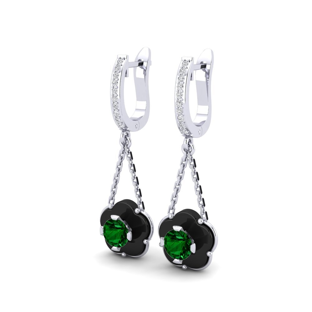 White Silver Green Zirconia Women's Earring Cosgrove