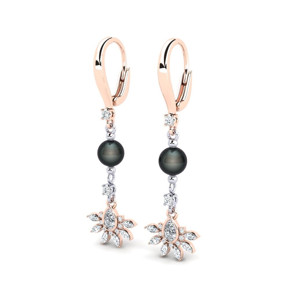 14ct Rose / White Gold Women's Earring Cosie