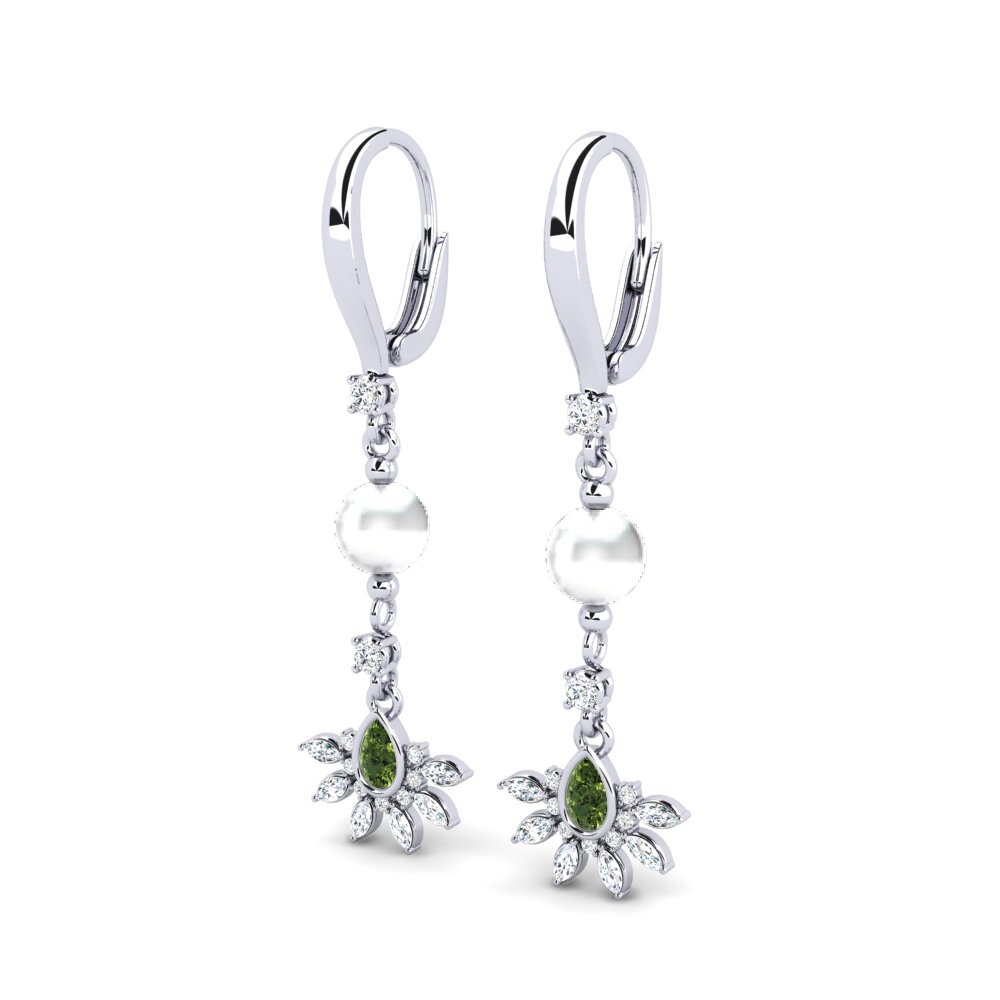 14ct White Gold Green Sapphire Women's Earring Cosie