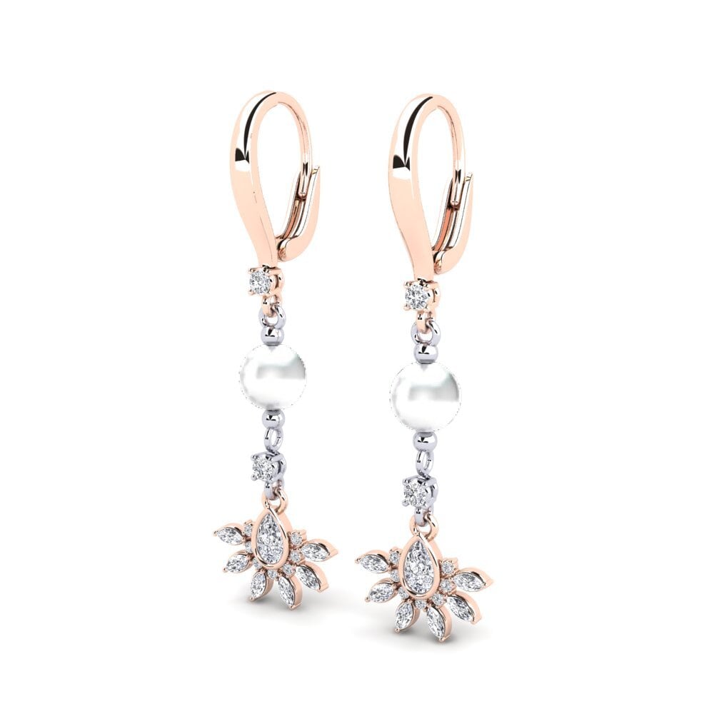 9ct Rose & White Gold Lab Grown Diamond Women's Earring Cosie