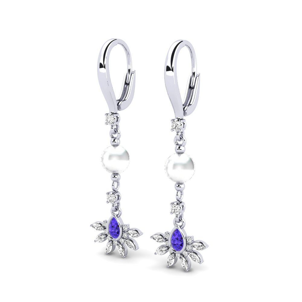 Plata 925 Tanzanita Pendiente de mujer Cosie