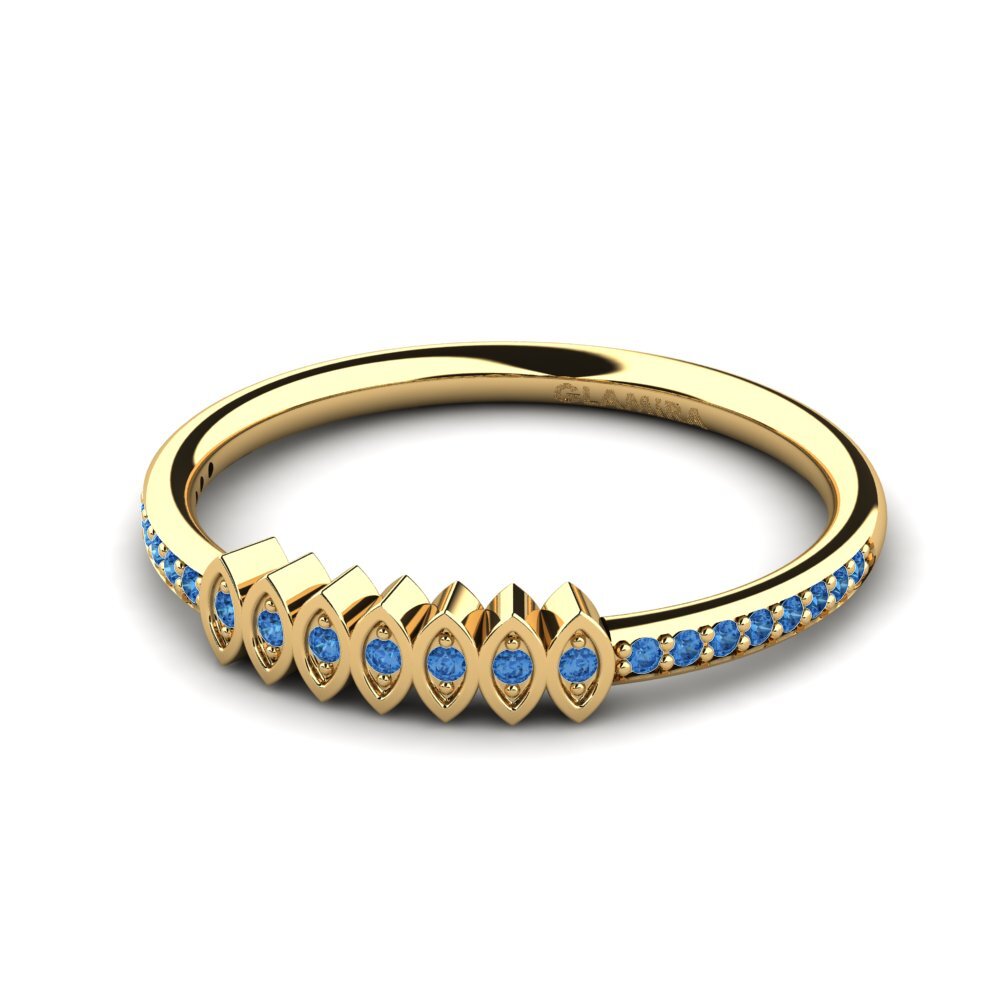 Circonita Azul Oscuro Anillo Cosmine