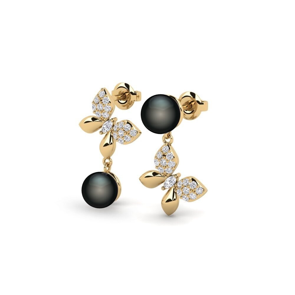14k Oro Amarillo Marquesa Pendiente de mujer Cossoidea
