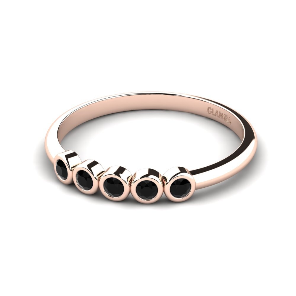 14ct Rose Gold Black Onyx Engagement Ring Cotinulla