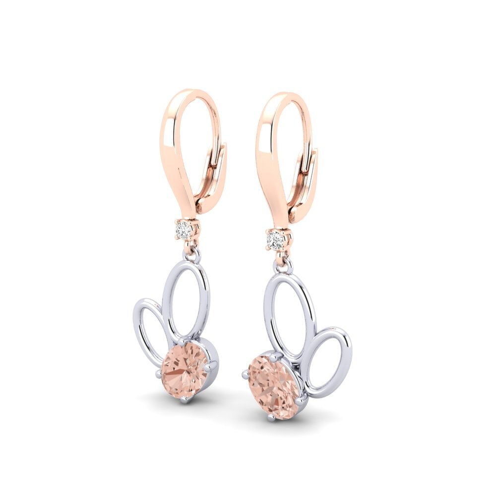 14ct White & Rose Gold Morganite Women's Earring Cotrecoup