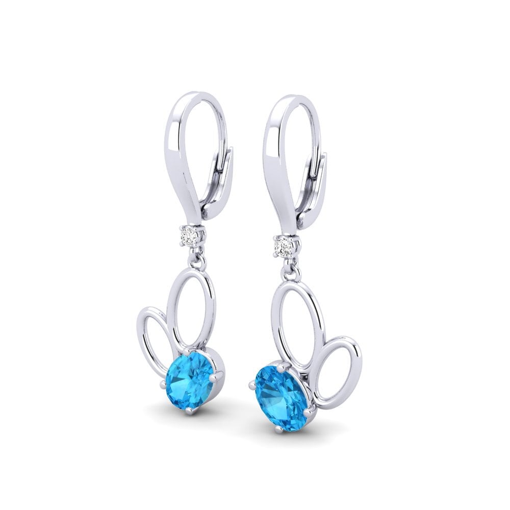 Azul Topázio Brincos Feminino Cotrecoup