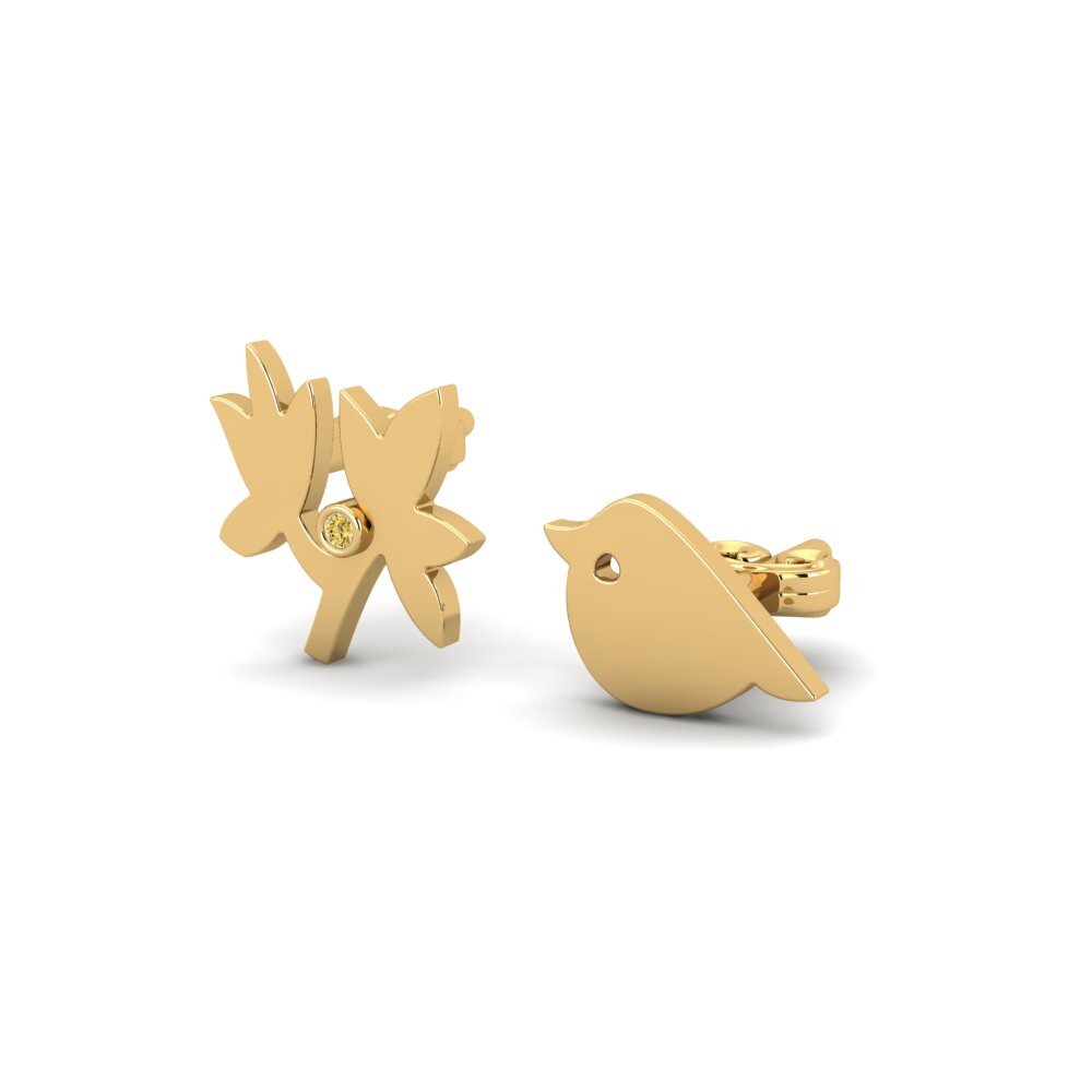 14ct Yellow Gold Yellow Diamond Kid's Earring Cotys