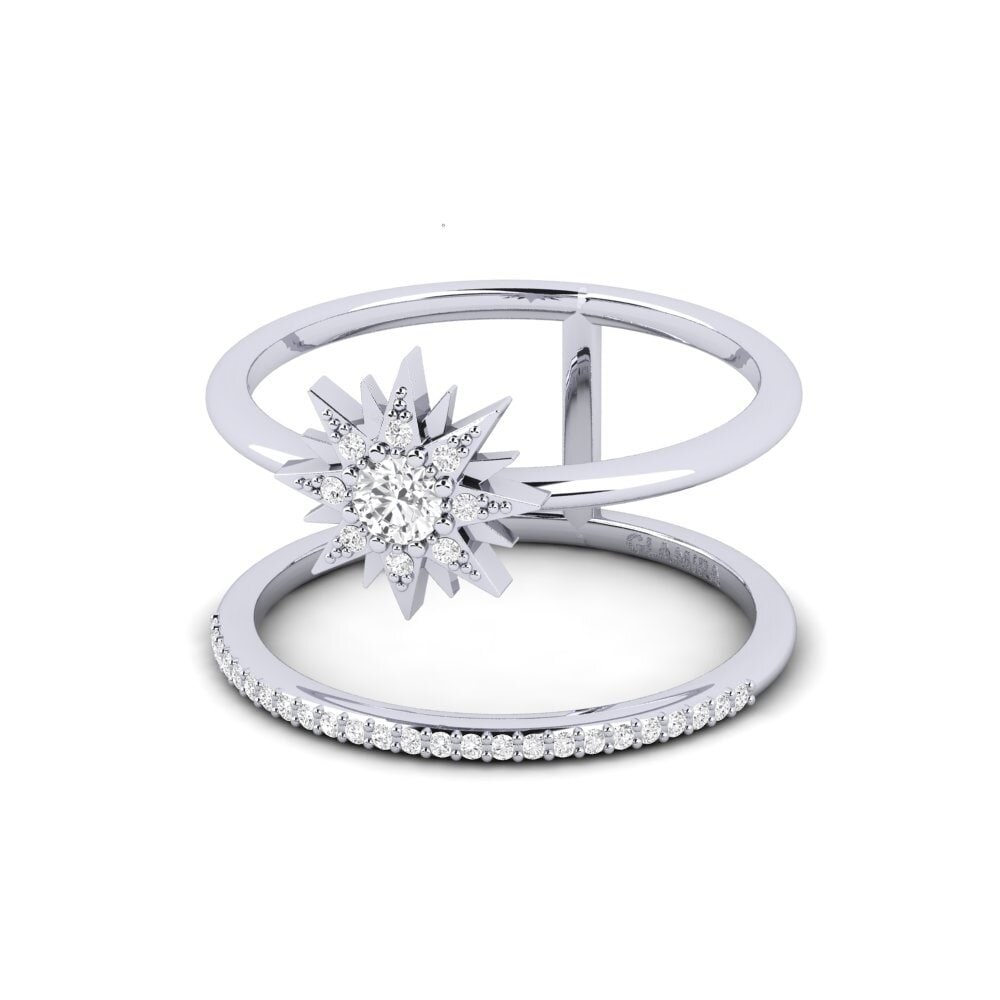 Zafiro blanco Anillo Couplestar
