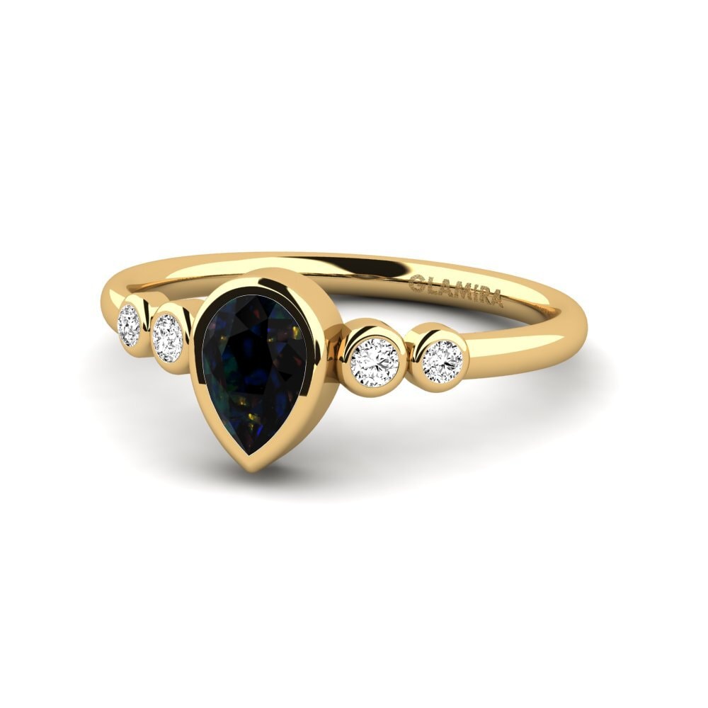 Black Opal Engagement Ring Courante