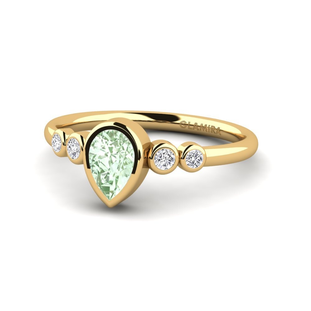 Green Amethyst Engagement Ring Courante