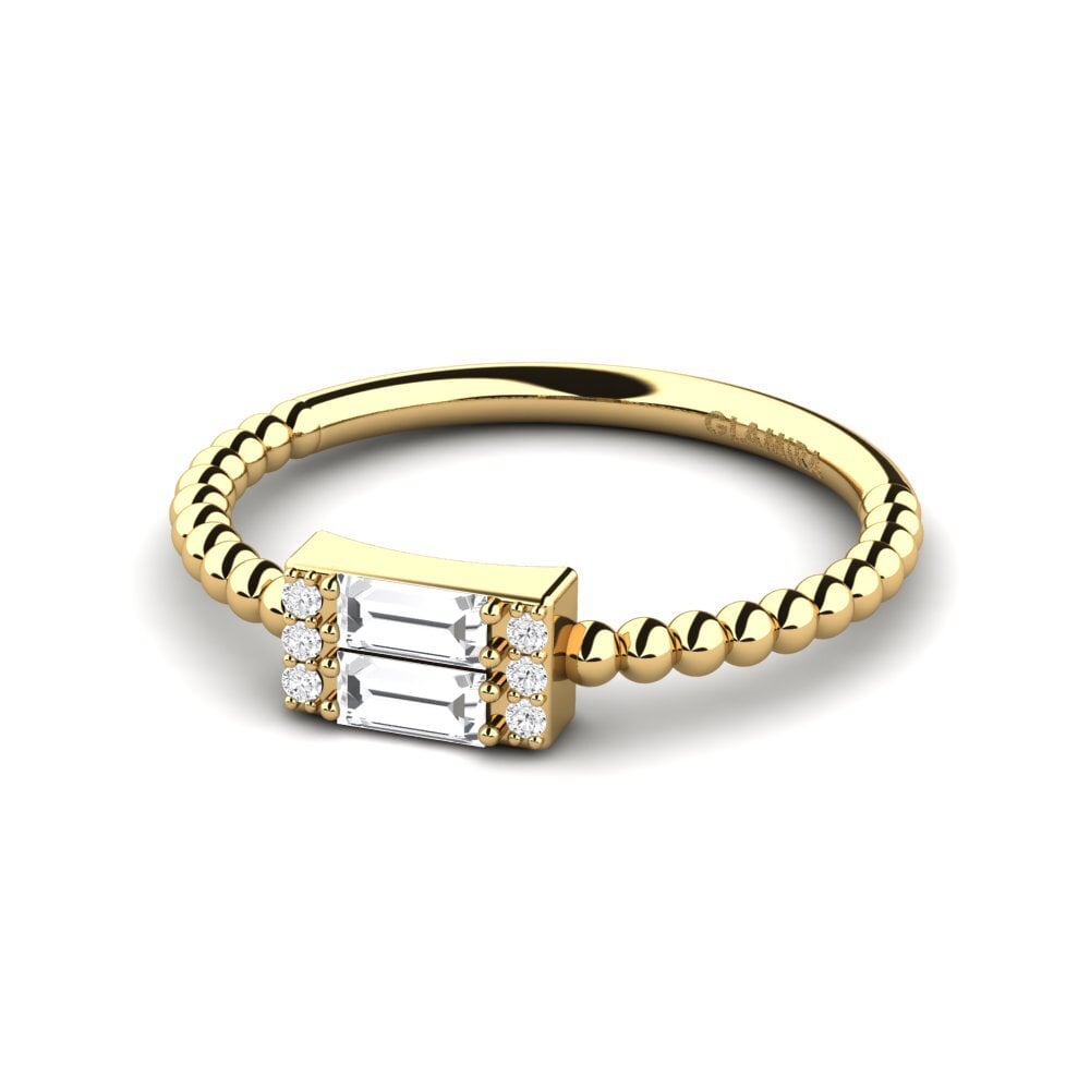 Zafiro blanco Anillo de compromiso Courgo