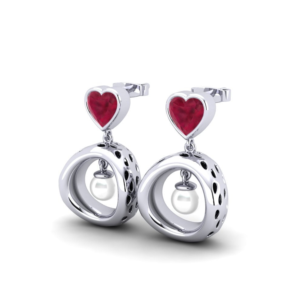 Heart Ruby Women's Earring Courriera