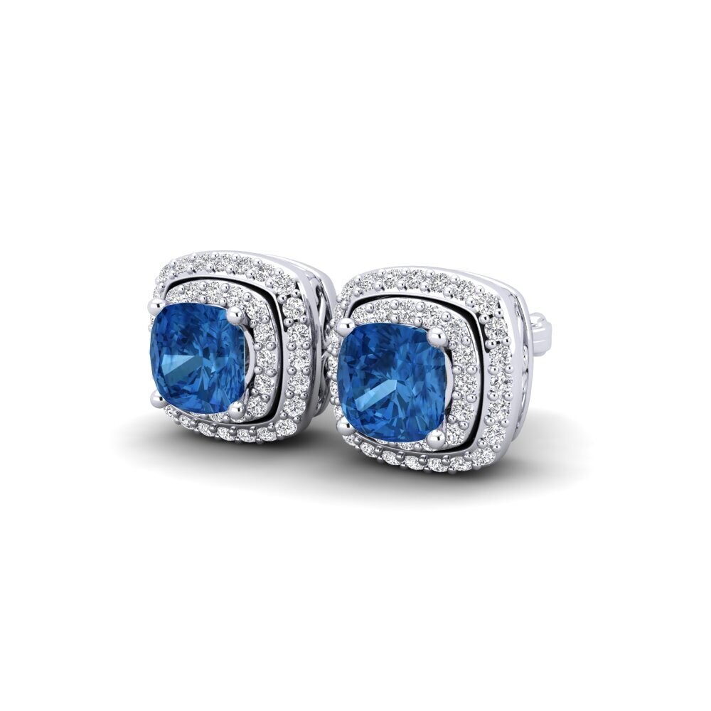 Kussen Donker Blauwe Zirkoon Dames Oorbellen Courville