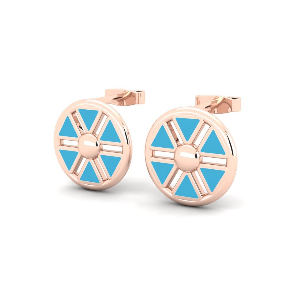 18k Oro Rosa Pendientes Cowk