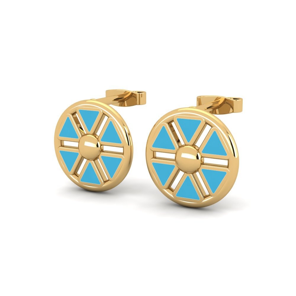 9k Oro Amarillo Pendientes Cowk