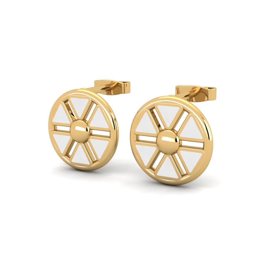 9k Oro Amarillo Pendientes Cowk