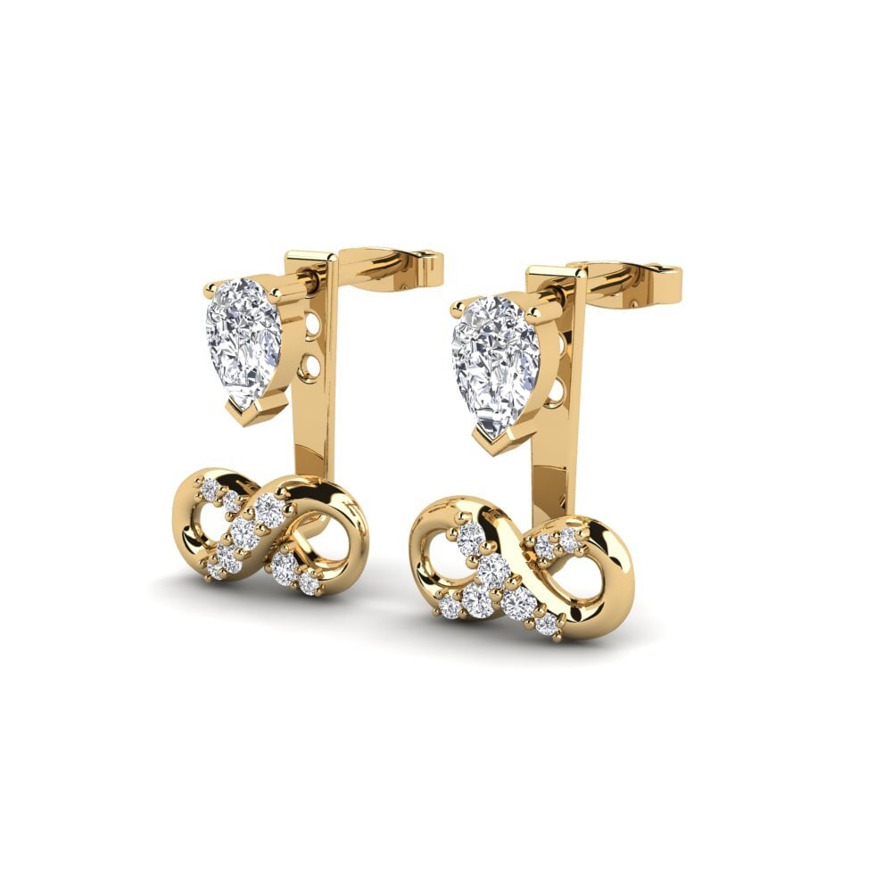 14k Oro Amarillo Pera Pendiente de mujer Craze