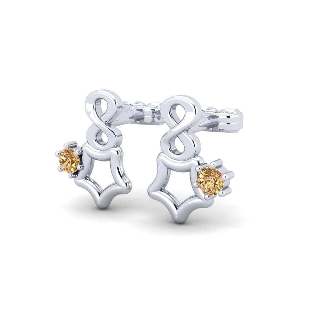 Diamant Brun Boucle d'oreille femme Creabird