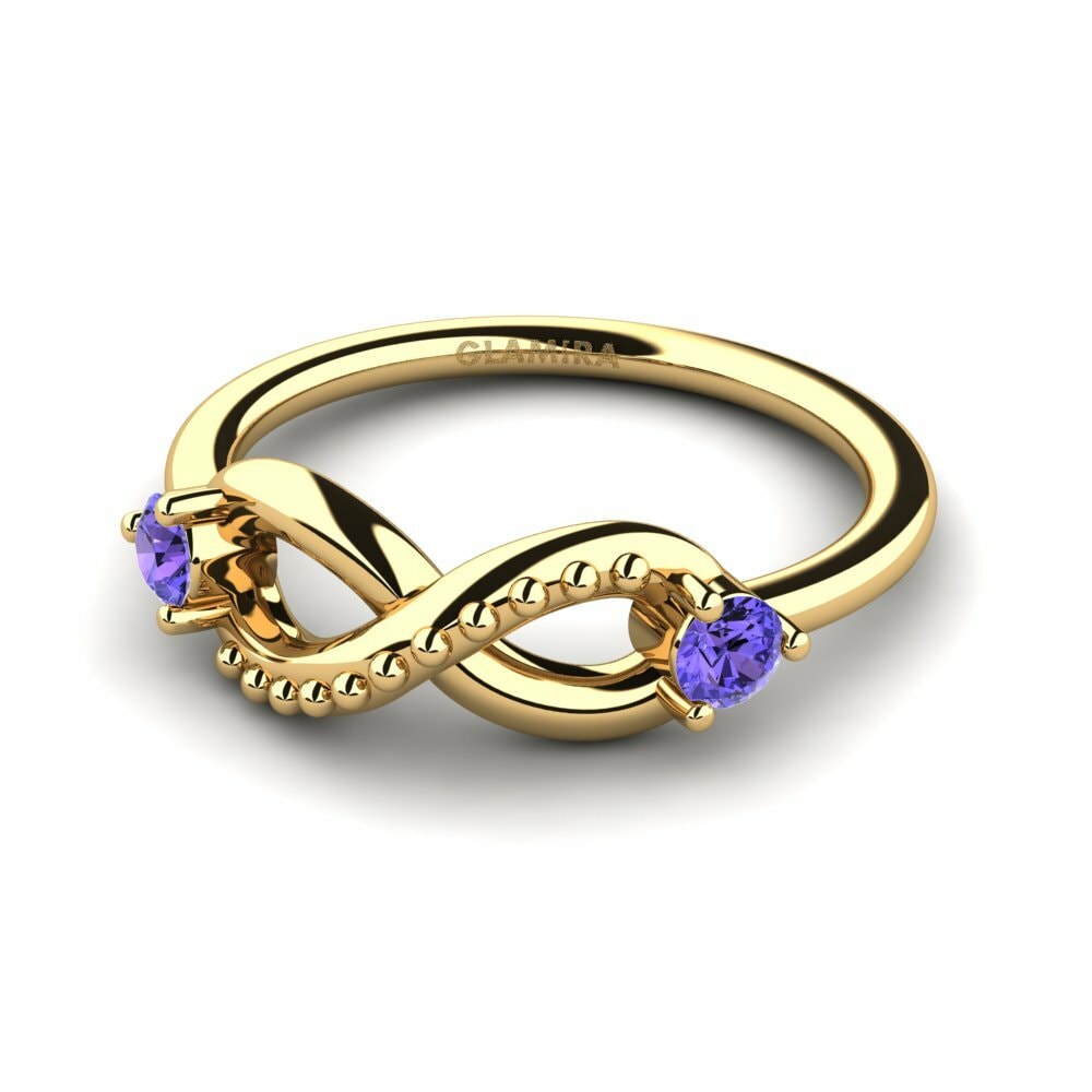 Bagues Or Jaune 18k Tanzanite Infinity