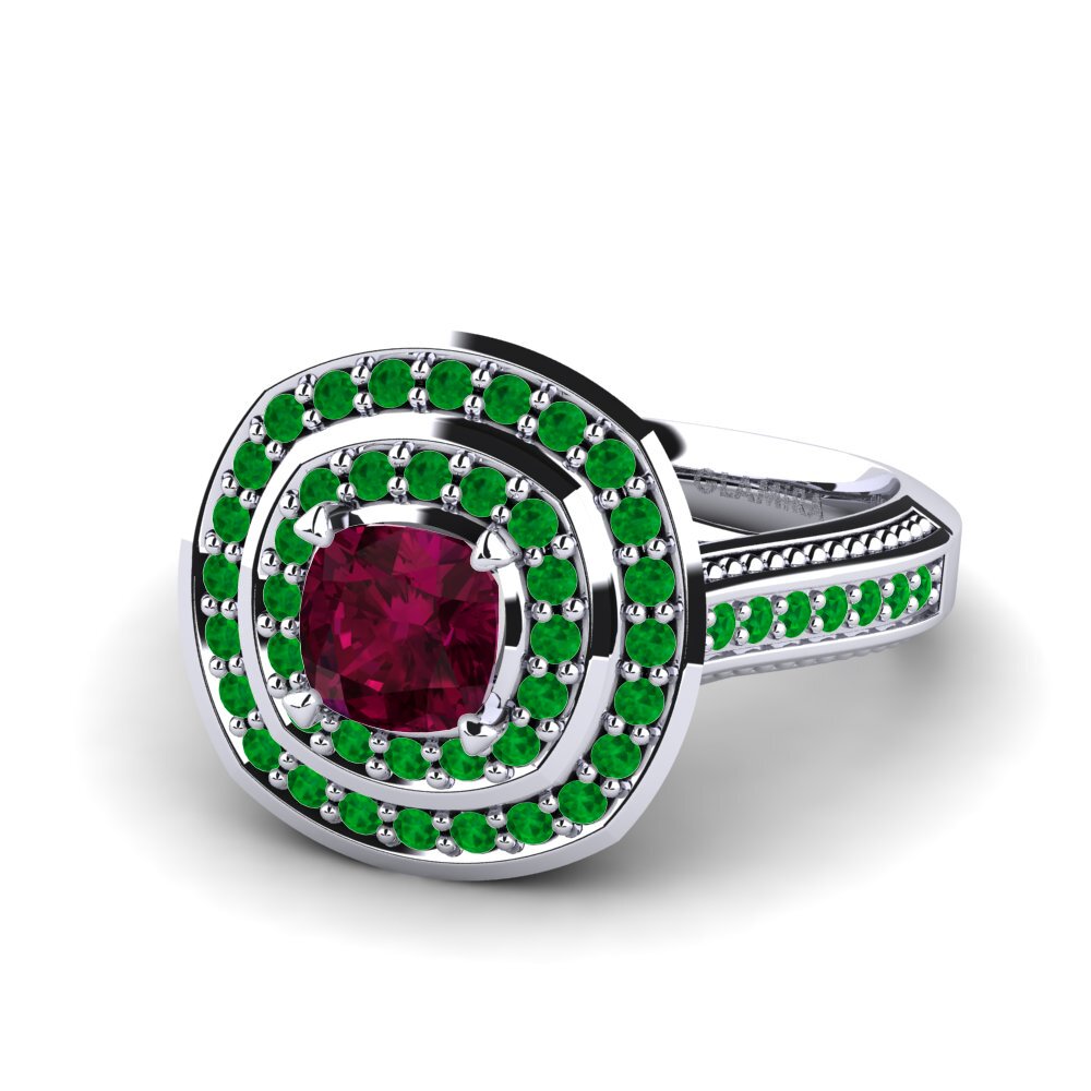 Rhodolite Garnet Engagement Ring Cremona