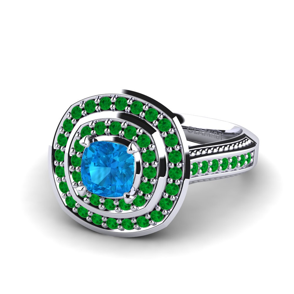 Blue Topaz Engagement Ring Cremona