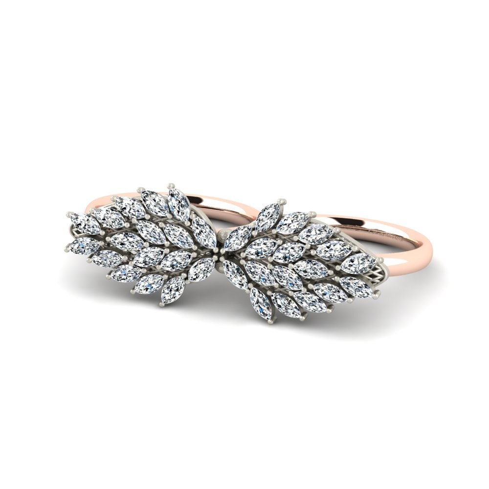 14ct Rose & White Gold Marquise Ring Crephy