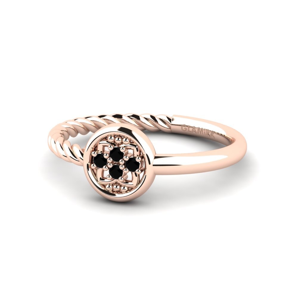 Diamante Negro Anel Crevasse