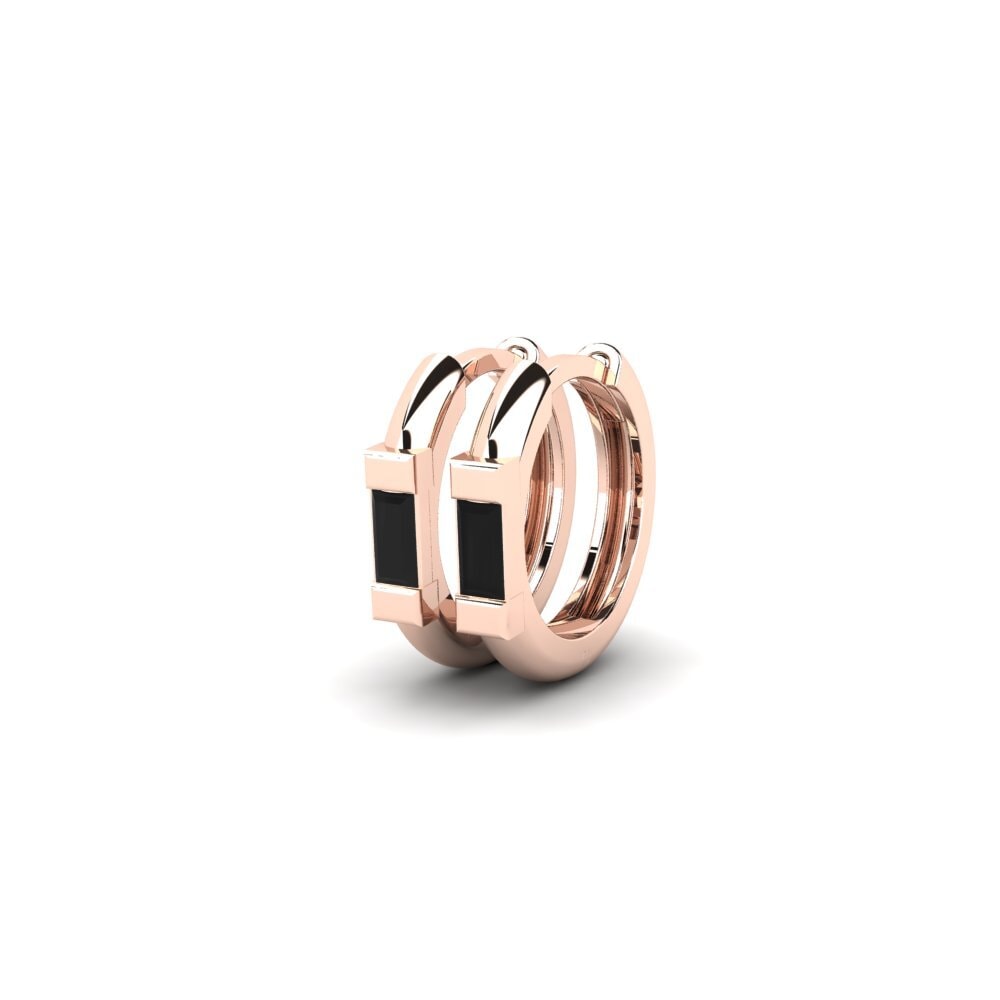 14k Rose Gold Black Sapphire Women's Earring Crin