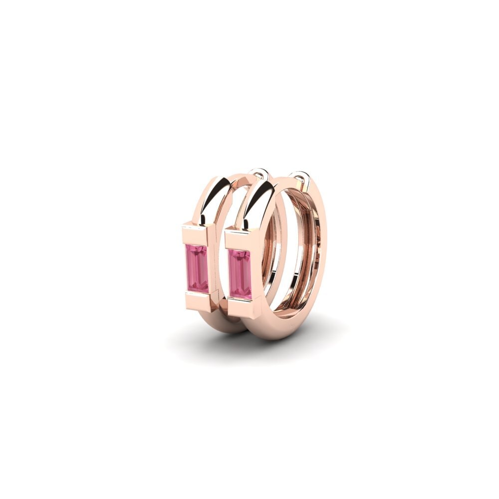 14k Rose Gold Pink Sapphire Women's Earring Crin
