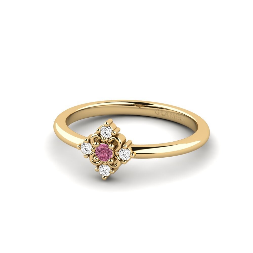 Granate Rhodolite Anillo meñique Crio