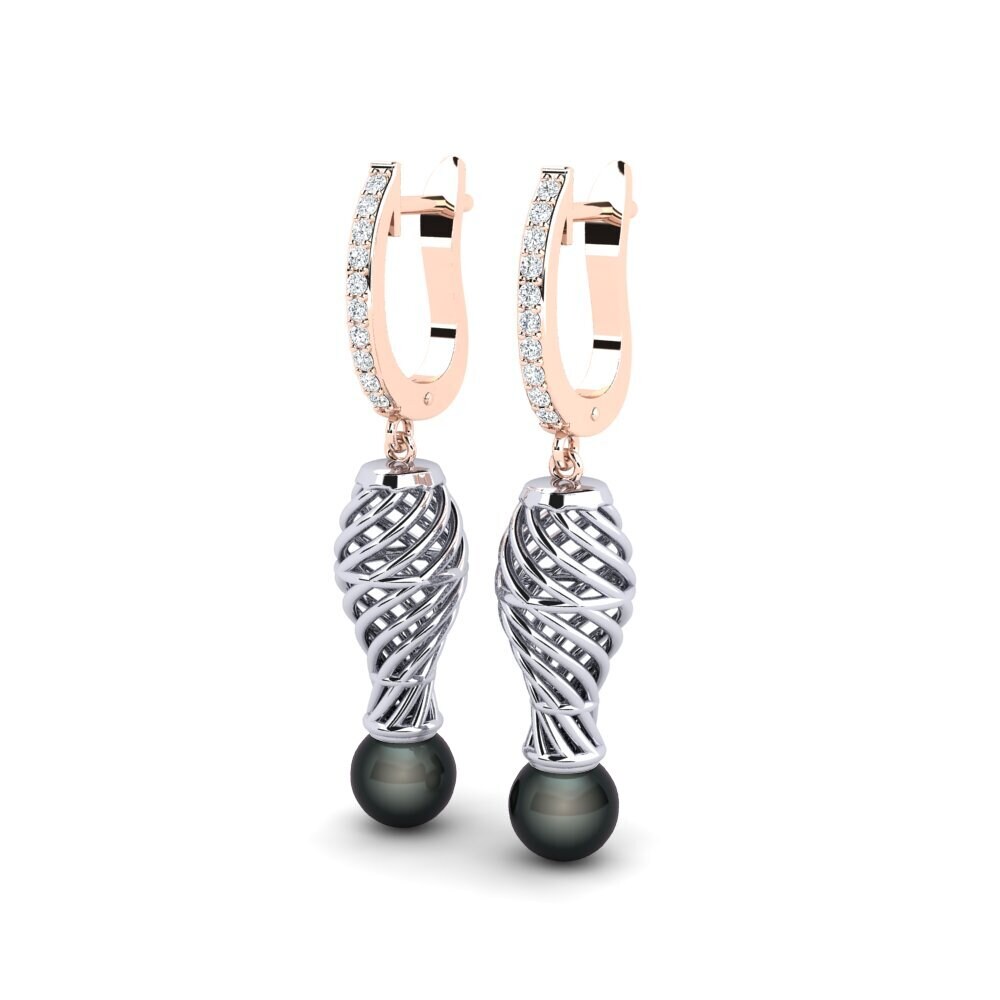 14ct Rose / White Gold Women's Earring Cristallerie
