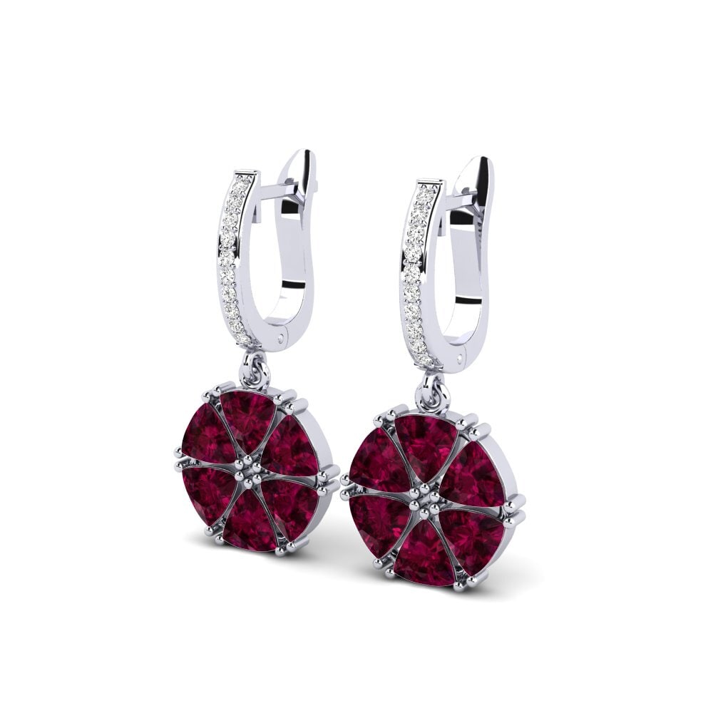 Đá Rhodolite Bông tai nữ Cristaux