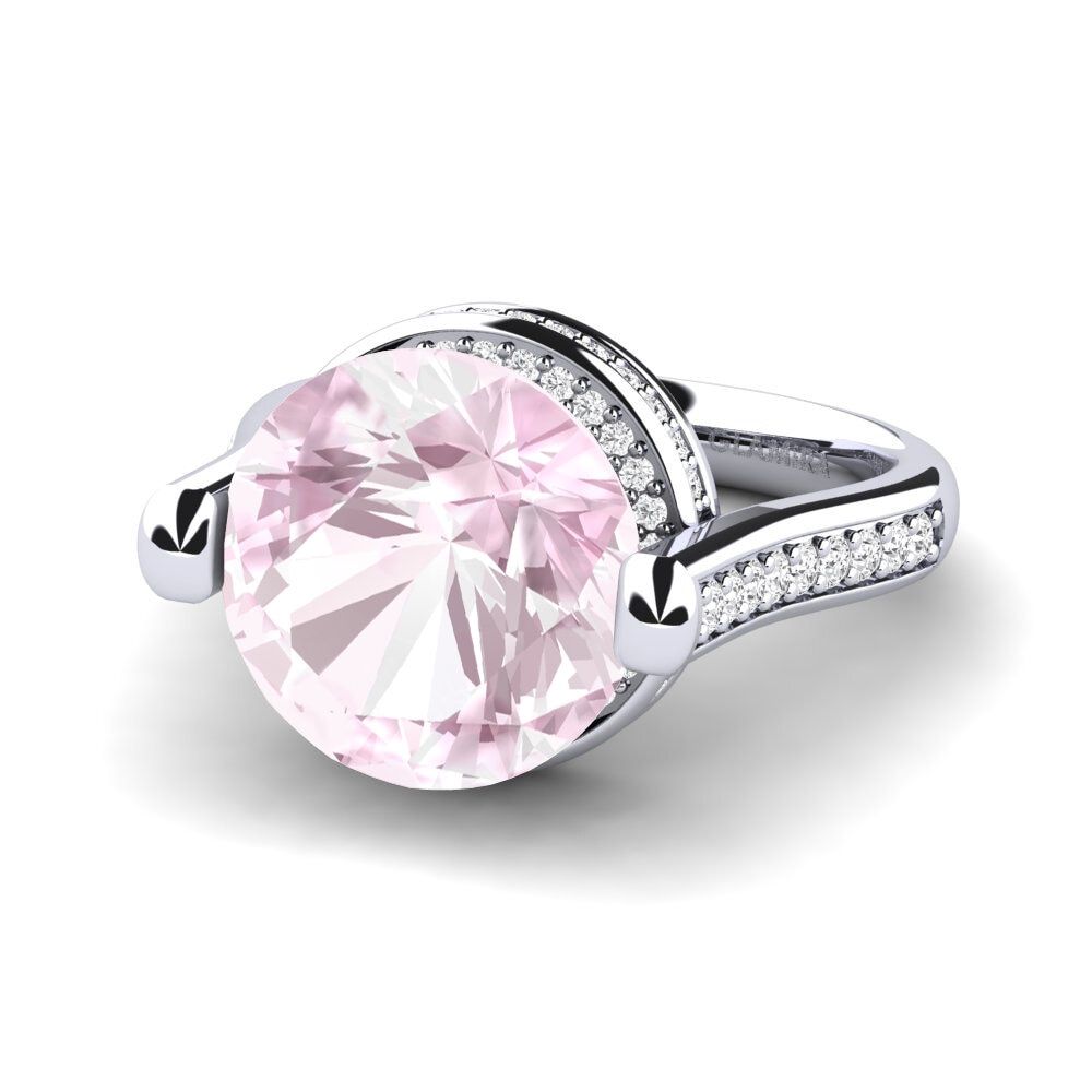 White Silver Kunzite Ring Cristen