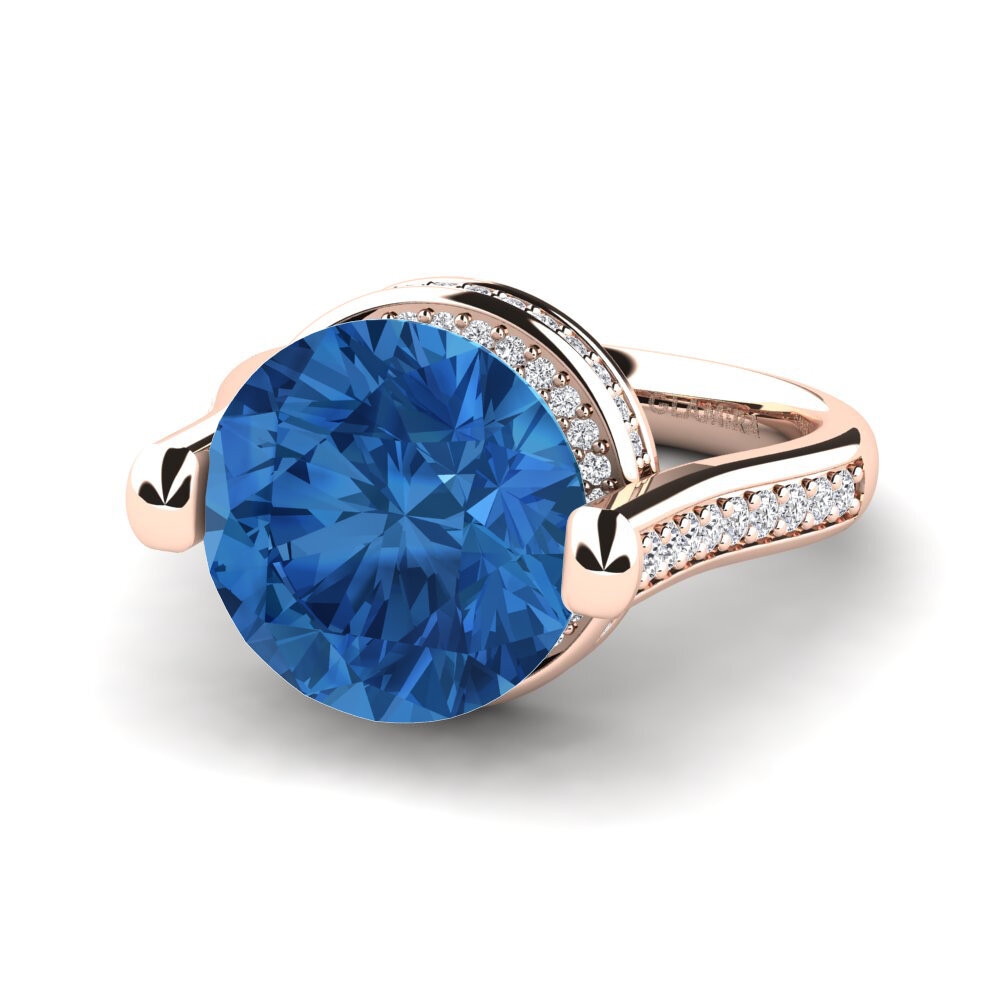 Zircone Bleu Foncé Bague Cristen
