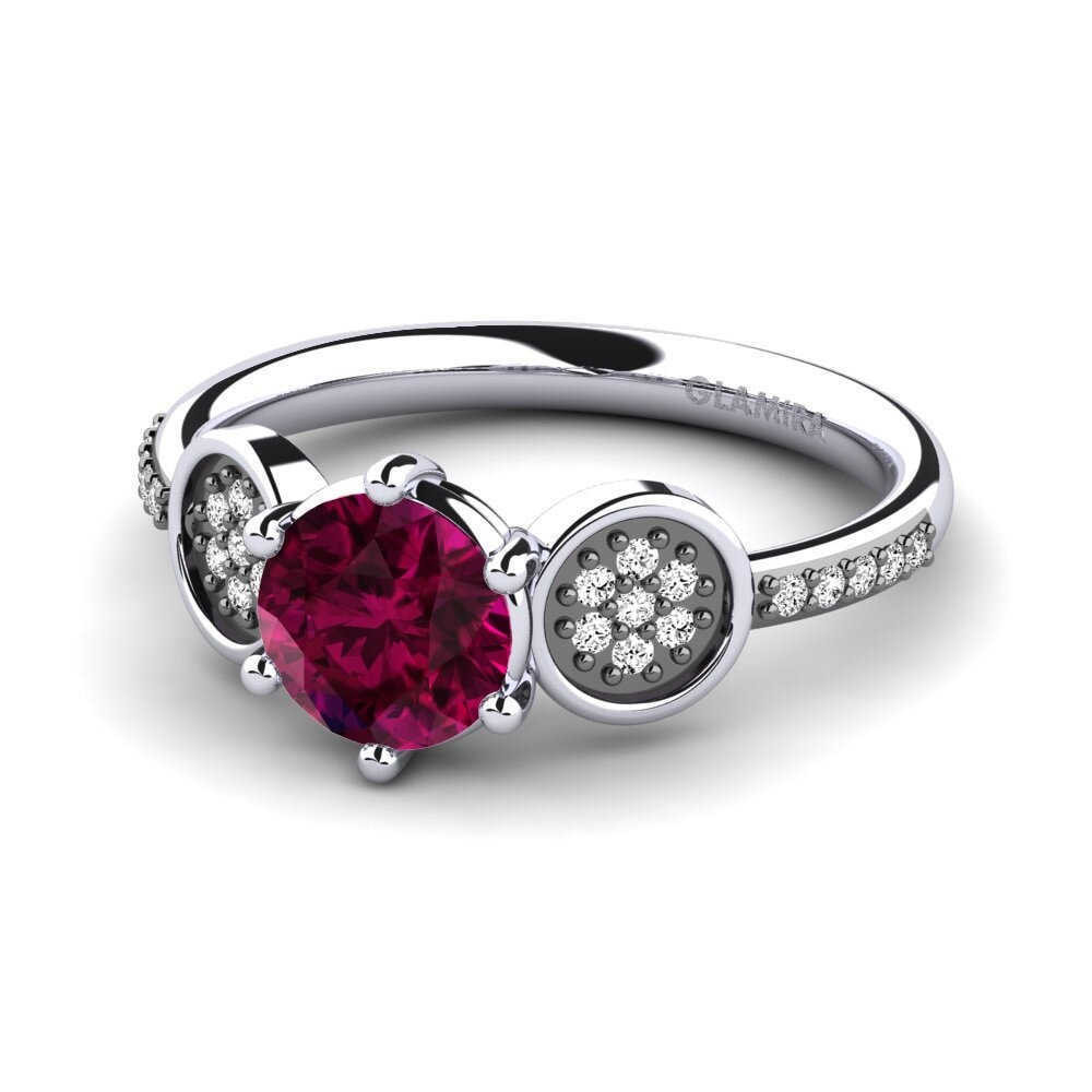 Granate Rhodolite Anillo de compromiso Cristie