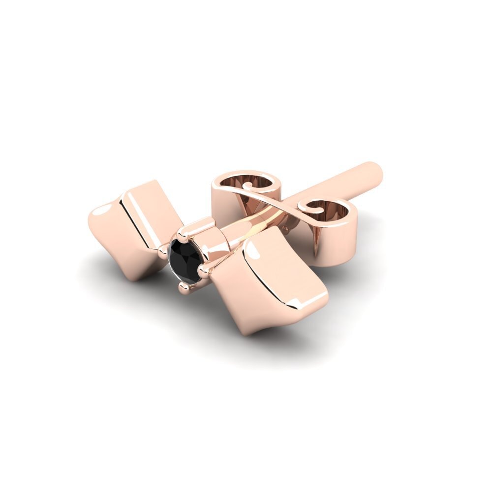 14ct Rose Gold Black Diamond Men's Earring Croagunk