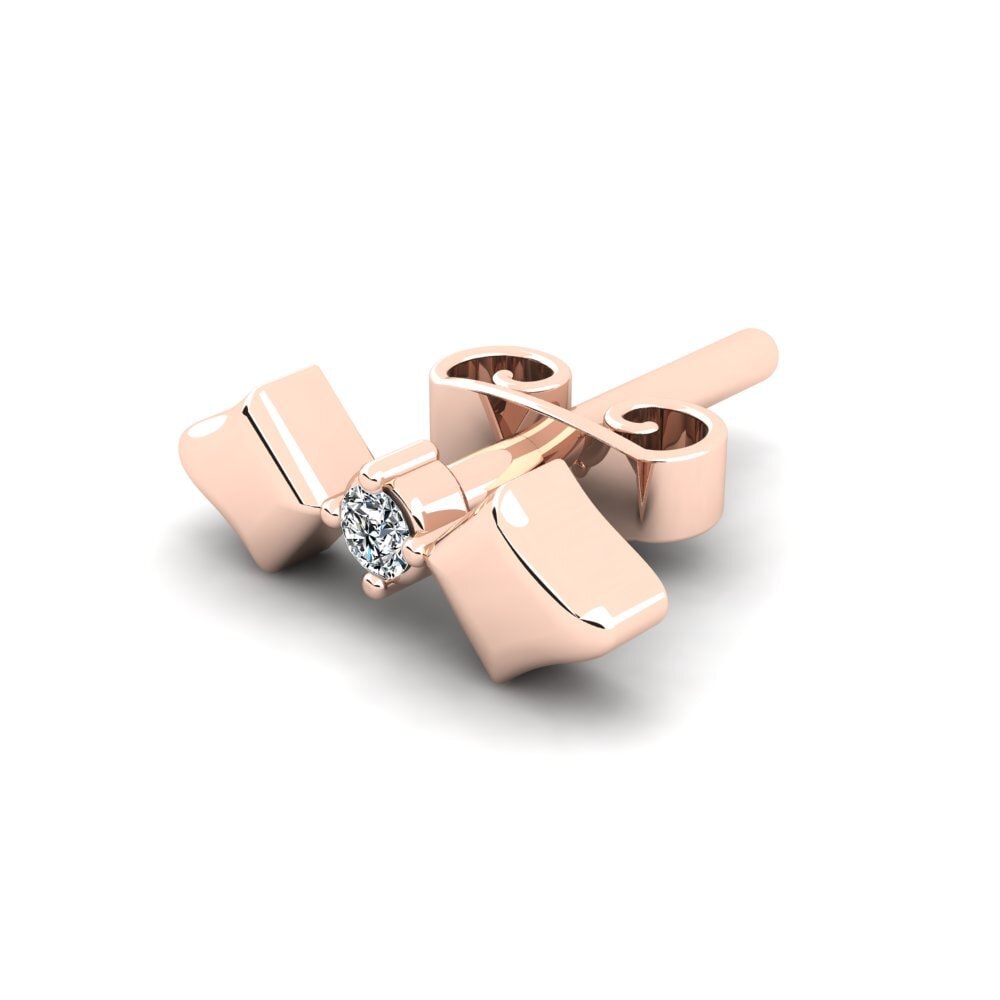 9ct Rose Gold Zirconia Men's Earring Croagunk