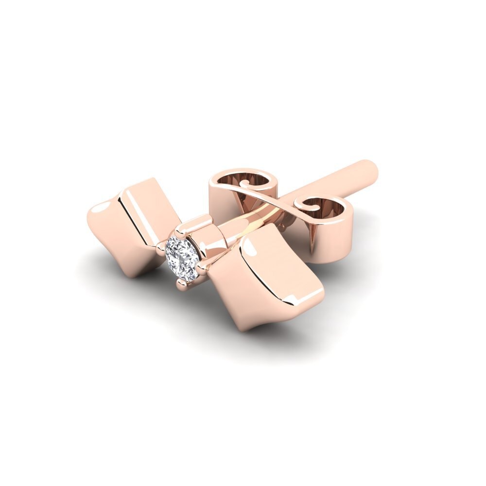 18ct Rose Gold Lab Grown Diamond Men's Earring Croagunk