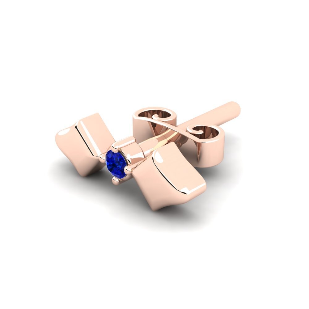 14ct Rose Gold Sapphire Men's Earring Croagunk