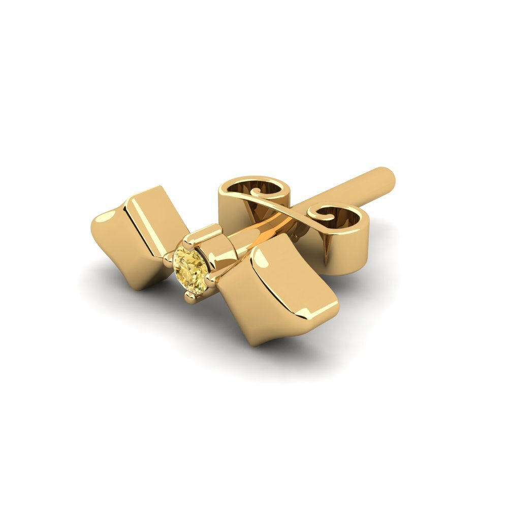 9ct Yellow Gold Yellow Diamond Men's Earring Croagunk