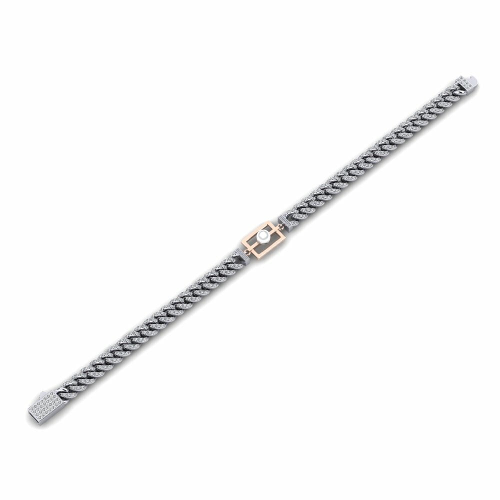 Oro Bianco & Rosso 585 Bracciale da donna Croatord