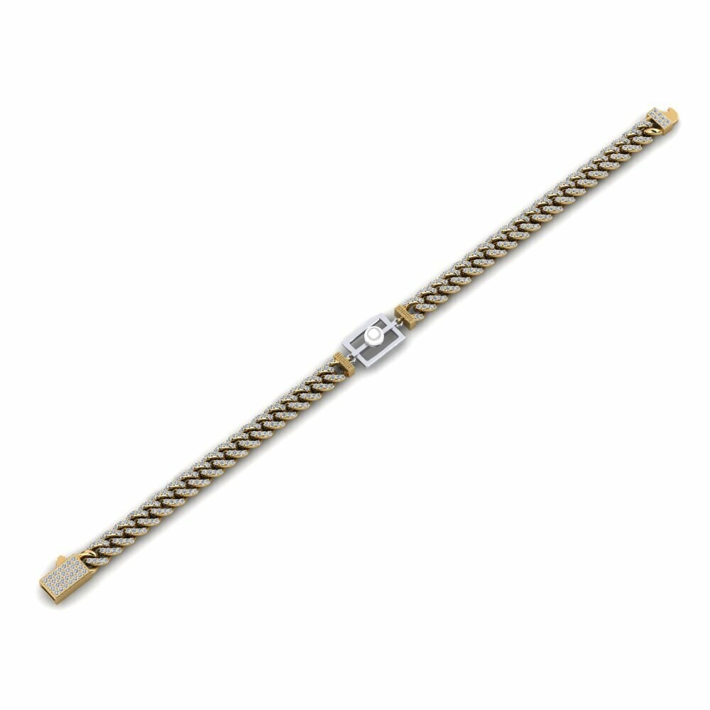 18k Oro Amarillo & Blanco Pulsera de Mujer Croatord