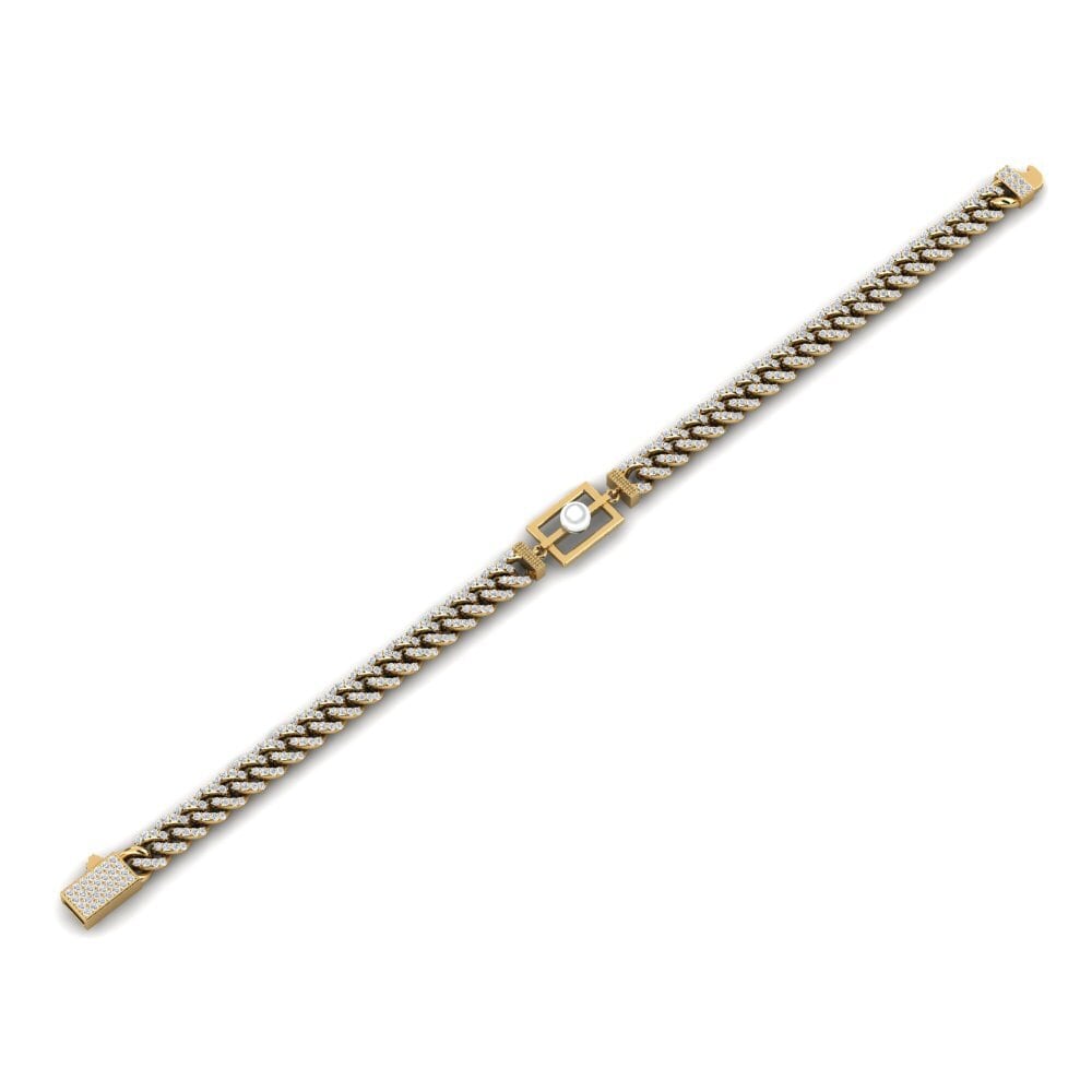 18k Oro Amarillo Diamante cultivado en laboratorio Pulsera de Mujer Croatord