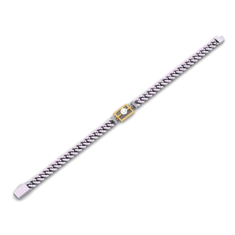 585 Weiß & Gelbgold Rosa Saphir Damen armband Croatord