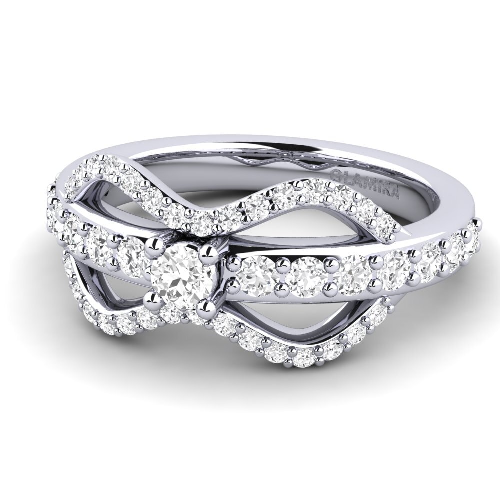 Zafiro blanco Anillo de Mujer Crocol