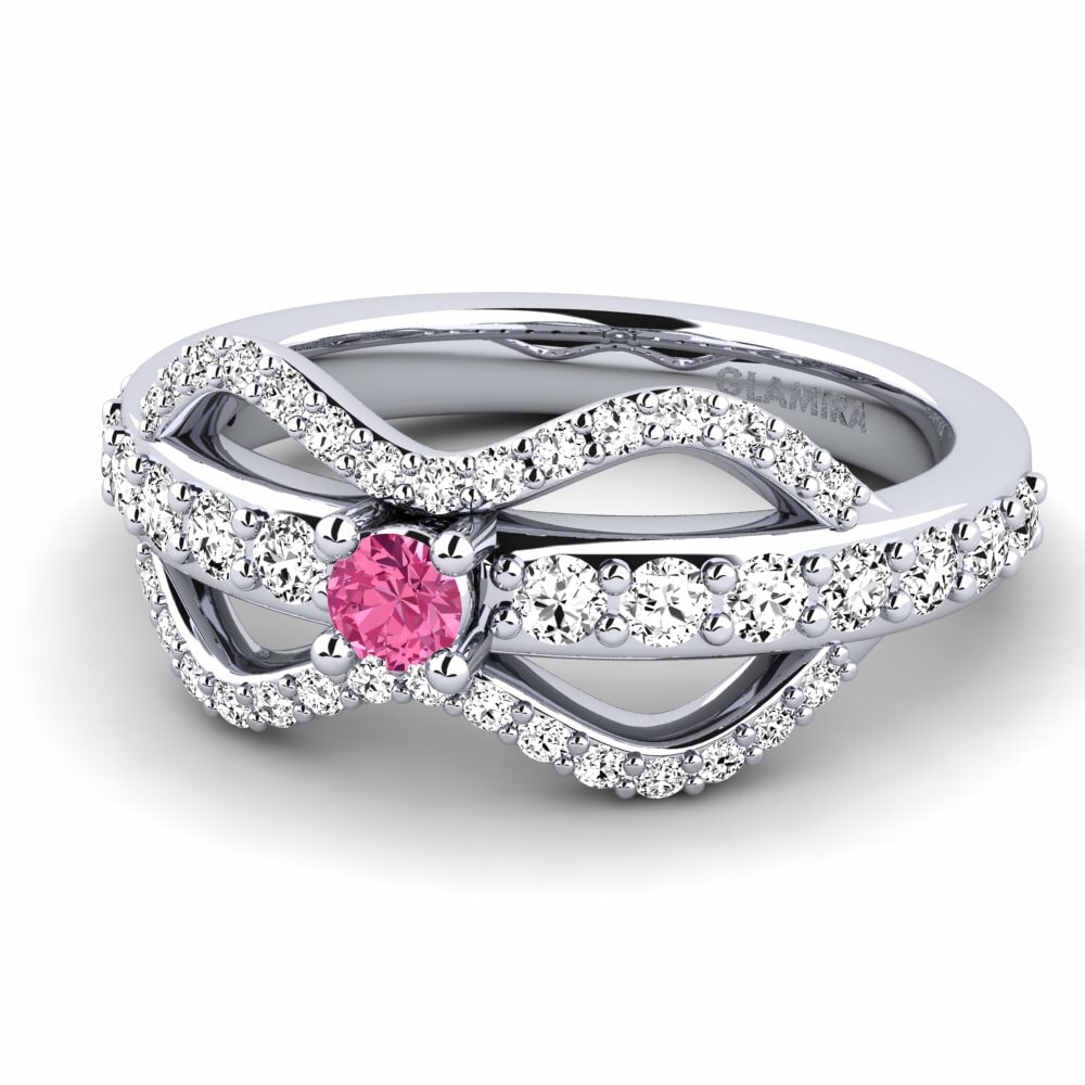 Turmalina rosa Anillo de Mujer Crocol