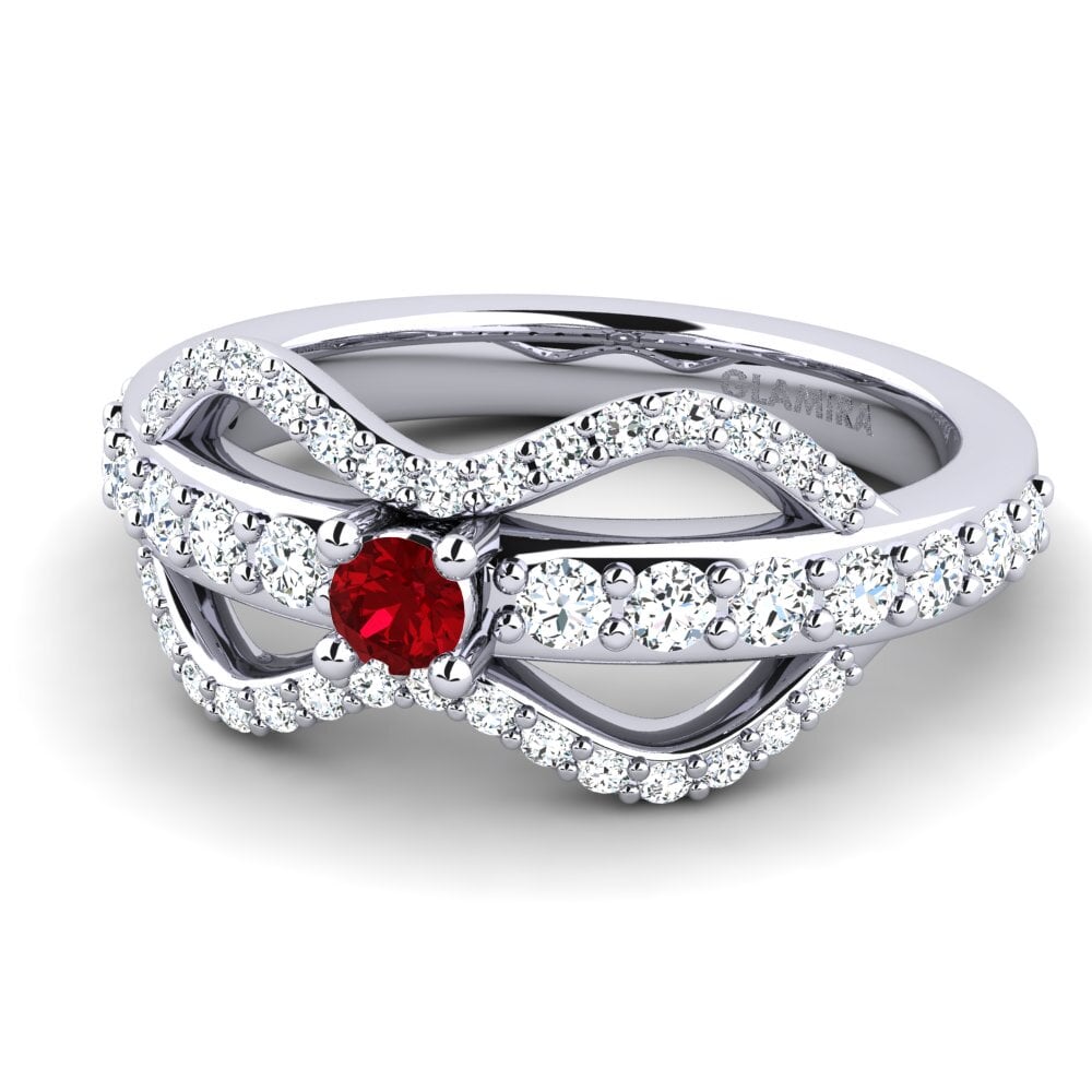 Red Zirconia Women's Ring Crocol